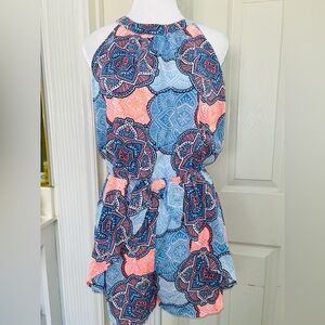 Super Cute Kids Patterned Romper Blue and Pink